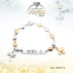 Pulsera de Acero Infantil 2 Tonos Con Placa   Medida 14 cm - 8044114