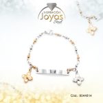 Pulsera de Acero Infantil 2 Tonos Con Placa   Medida 14 cm - 8044814