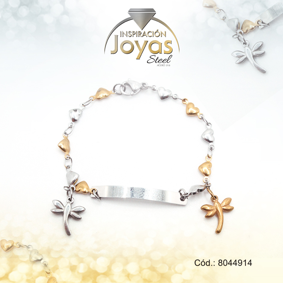 8044914 Pulsera de Acero Infantil 2 Tonos Con Placa Medida 14 cm - 8044914 - Imagen 1