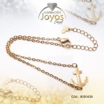 Tobillera de Acero Colgante Dorado Ancla  Medida 26 cm - 8050426 - Imagen 2