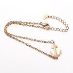 Tobillera de Acero Colgante Dorado Ancla  Medida 26 cm - 8050426