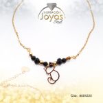 Tobillera de Acero Colgante Dorado Gato Piedra Negro Medida 25 cm - 8054325 - Imagen 3