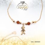 Tobillera de Acero Colgante Dorado Niño Piedra Marrón Medida 25 cm - 8054625 - Imagen 2