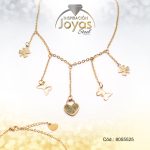 Tobillera de Acero Colgante Dorado Mariposa, Corazón, Trébol  Medida 25 cm - 8055525 - Imagen 2