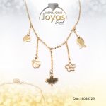 Tobillera de Acero Colgante Dorado Corazón, Mariposa, Manzana, Pez, Flor  Medida 25 cm - 8055725 - Imagen 2