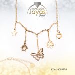 Tobillera de Acero Colgante Dorado Mariposa, Estrella, Delfin, Flor, Corazón  Medida 25 cm - 8055925 - Imagen 2