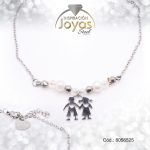 Tobillera de Acero Colgante Plateado Niños, Esfera Blanco Medida 25 cm - 8056525 - Imagen 2