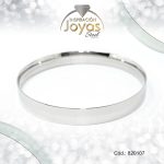 Pulsera de Acero Brazalete Plateado Redondo  - 820107