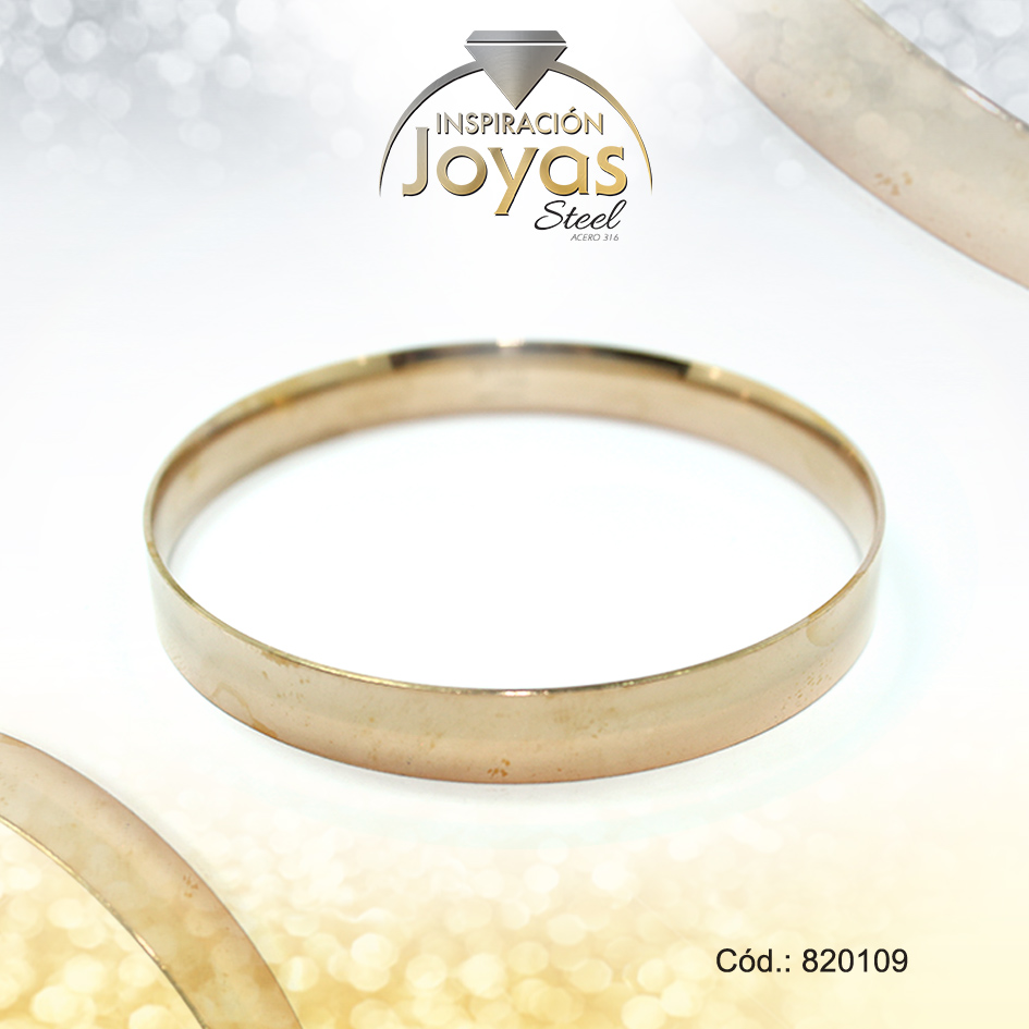 820109 Pulsera de Acero Brazalete Rose Gold Redondo - 820109 - Imagen 1