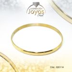Pulsera de Acero Brazalete Dorado Redondo  - 820114