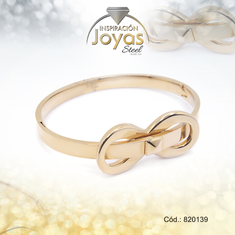 820139 Pulsera de Acero Brazalete Dorado Infinito - 820139 - Imagen 1