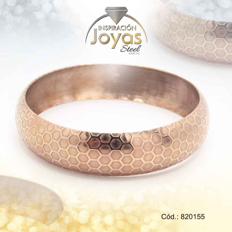 820155 Pulsera de Acero Brazalete Rose Gold Redondo - 820155 - Imagen 1