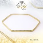 Pulsera de Acero Brazalete Dorado Hexagono  - 820156