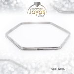 Pulsera de Acero Brazalete Plateado Hexagono  - 820157