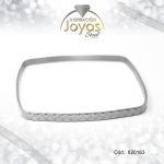 Pulsera de Acero Brazalete Plateado Cuadrado  - 820163