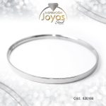 Pulsera de Acero Brazalete Plateado Redondo  - 820166
