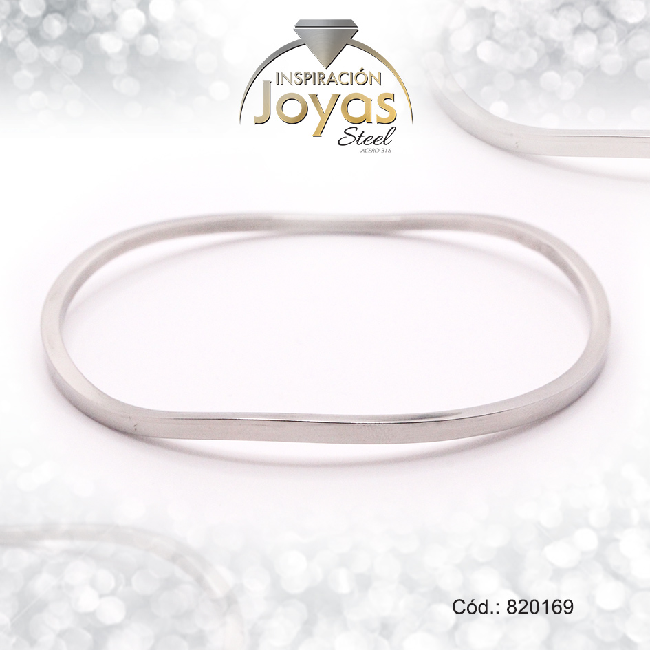 820169 Pulsera de Acero Brazalete Plateado Redondo - 820169 - Imagen 1