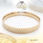 Pulsera de Acero Brazalete Dorado Redondo  - 820171