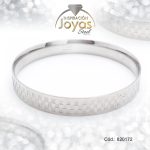 Pulsera de Acero Brazalete Plateado Redondo  - 820172