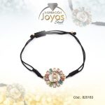 Pulsera de Acero Ajustable Hilo Negro Letra B Multi Color - 820183
