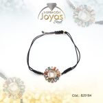 Pulsera de Acero Ajustable Hilo Negro Letra D Multi Color - 820184