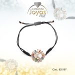 Pulsera de Acero Ajustable Hilo Negro Letra K Multi Color - 820187