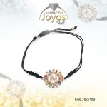 Pulsera de Acero Ajustable Hilo Negro Letra N Multi Color - 820189