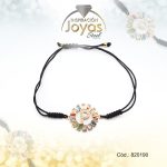 Pulsera de Acero Ajustable Hilo Negro Letra P Multi Color - 820190