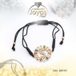 Pulsera de Acero Ajustable Hilo Negro Letra S Multi Color - 820191
