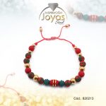 Pulsera de Acero Ajustable Hilo Rojo Esfera Multi Color - 820213