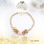 Pulsera de Acero Variado Esmalte Dorado Pandora Carro, Estrella Blanco - 820228