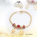 Pulsera de Acero Variado Piedra Dorado Pandora Niños Rojo - 820231 - Imagen 2