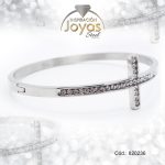 Pulsera de Acero Brazalete Plateado Cruz  - 820236