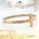 Pulsera de Acero Brazalete Dorado Cruz  - 820239