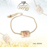 Pulsera de Acero Ajustable Hilo Dorado Motivacional Rojo - 820244