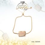 Pulsera de Acero Ajustable Hilo Dorado Motivacional Rojo - 820245