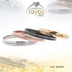 Pulsera de Acero Brazalete Circón 3 Tonos Múltiple  - 820248