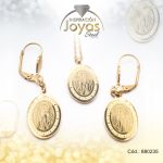 Conjunto de Acero Dama Cadena + Dije + Zarcillo San Benito Dorado - 880235