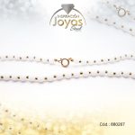 Cadena de Acero Collar Dorado Piedra Blanco - 880267