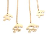 Conjunto de Acero Dama Cadenas Multiples 4 Rompecabezas Dorado - 880326