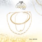 Cadena de Acero Collar Dorado Triple Cadena - 880348