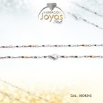 Cadena de Acero Dama 3 Tonos Tejido Barra Ondulada  Medida 45 cm - 9004245