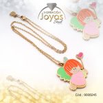 Cadena de Acero Dorado Con Dije Angel Esmalte Multi Color Medida 45 cm - 9008245 - Imagen 2