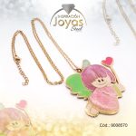 Cadena de Acero Dorado Con Dije Angel Esmalte Multi Color Medida 70 cm - 9008570