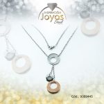 Cadena de Acero 2 Tonos Con Dije Círculo  Medida 45 cm - 9009445