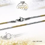 Cadena de Acero Dama 2 Tonos Tejido Cordón Salomónico  Medida 45 cm - 9011445