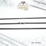 Cadena de Acero Dama Negro Tejido Barbado  Medida 45 cm - 9012445
