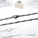 Cadena de Acero Dama Negro Tejido Figaro  Medida 50 cm - 9012650