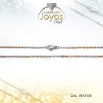Cadena de Acero Dama 2 Tonos Tejido Volga  Medida 50 cm - 9013150