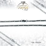 Cadena de Acero Dama Negro Tejido Figaro  Medida 50 cm - 9015750